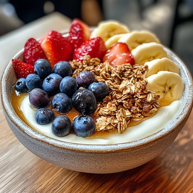 Jogurt naturalny z granolą i miodem
