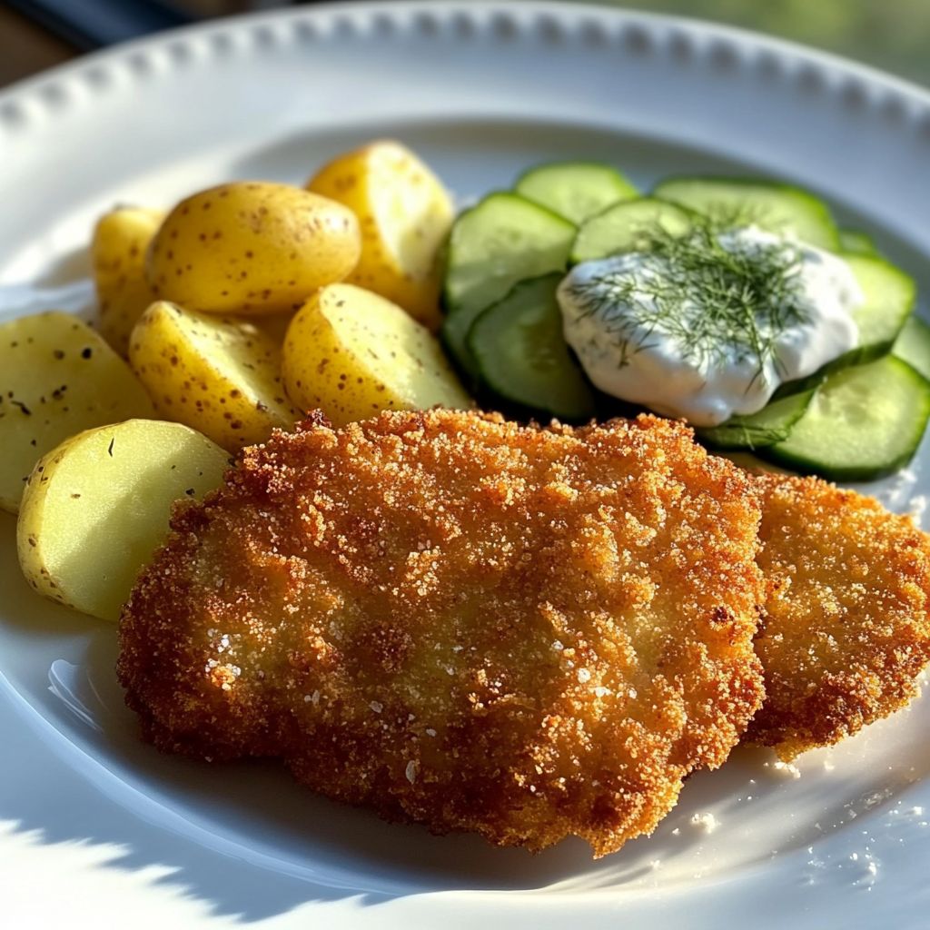 Kotlet schabowy z ziemniakami i mizerią przepis