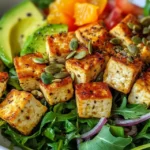 sałatka z tofu awokado i pomarańczą