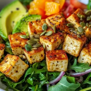 sałatka z tofu awokado i pomarańczą