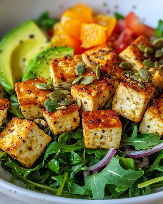 sałatka z tofu awokado i pomarańczą