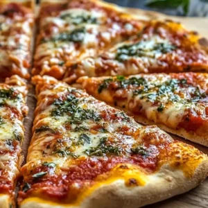 domowa pizza na puszystym cięście z ziołowym sosem pomidorowym
