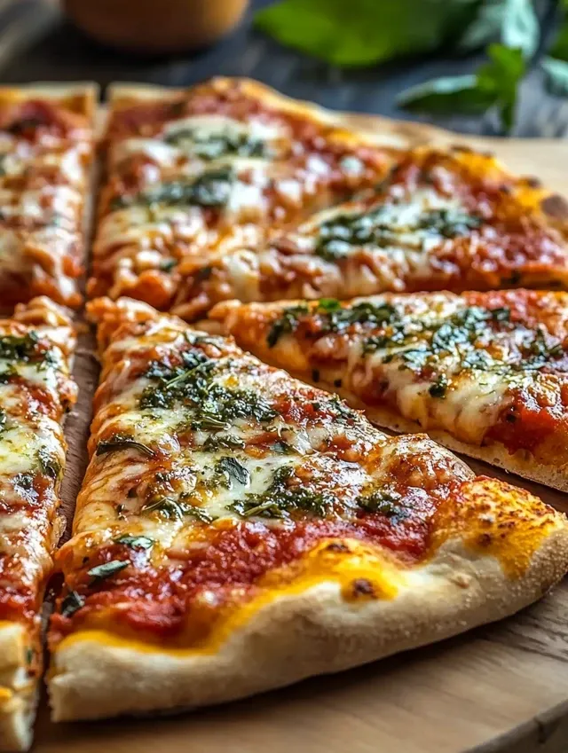 domowa pizza na puszystym cięście z ziołowym sosem pomidorowym 