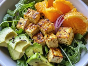 sałatka z tofu awokado i pomarańczą