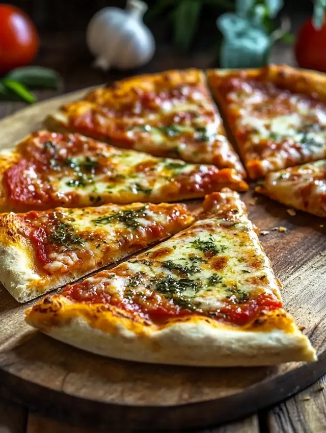 domowa pizza na puszystym cięście z ziołowym sosem pomidorowym 