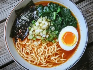 Zupa ramen z jajkiem to pyszne danie na każdą porę.