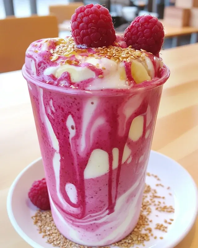  smoothie z malinami i siemieniem lnianym 