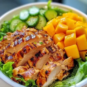 sałatka z grillowanym kurczakiem i mango