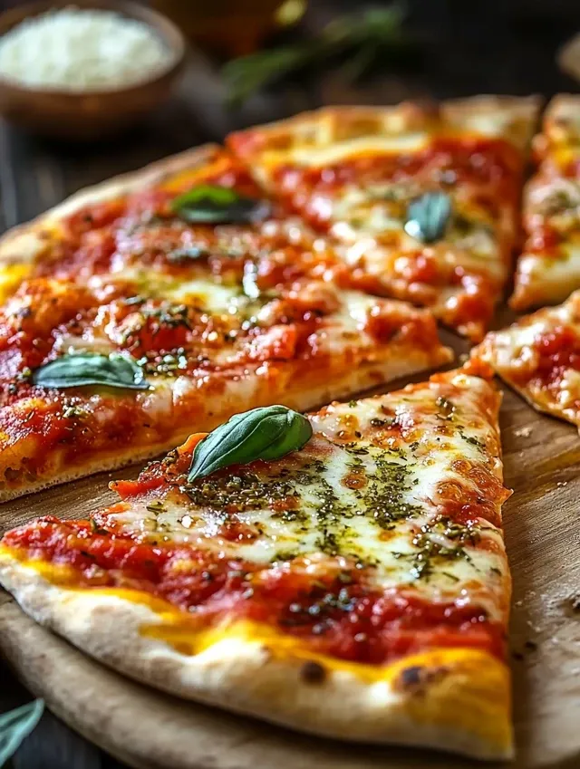 domowa pizza na puszystym cięście z ziołowym sosem pomidorowym 