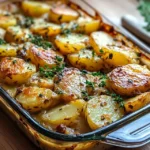 zapiekanka ziemniaczana z kurczakiem i kremowym sosem czosnkowym