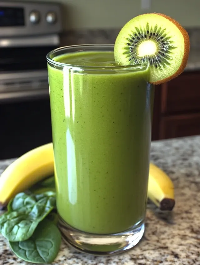 koktajl szpinakowy z bananem i kiwi