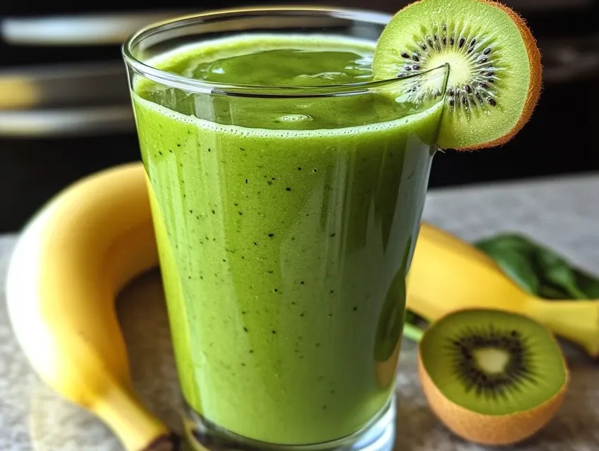 koktajl szpinakowy z bananem i kiwi