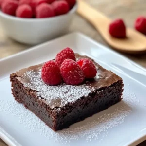 Czekoladowe brownie z malinami