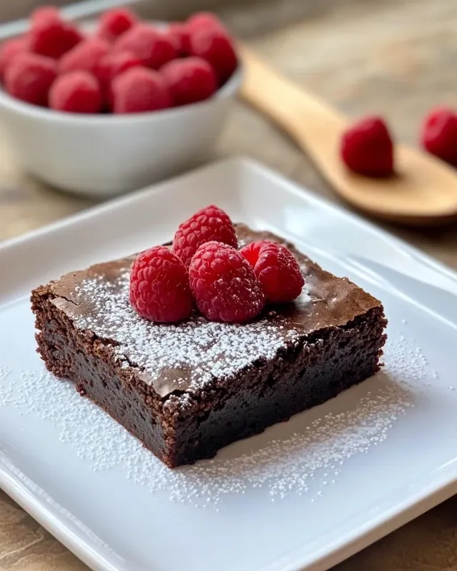 Czekoladowe brownie z malinami