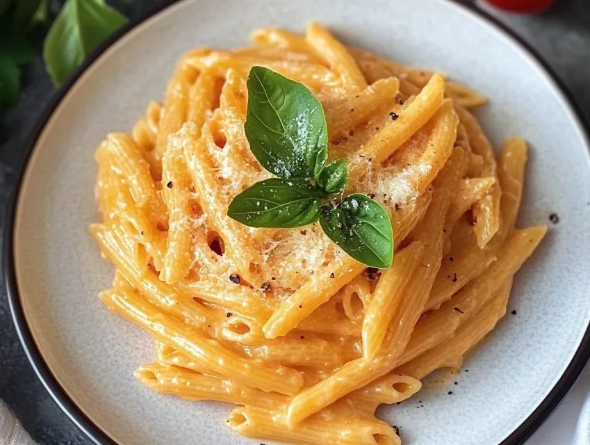 makaron z sosem z pieczonej papryki i mascarpone