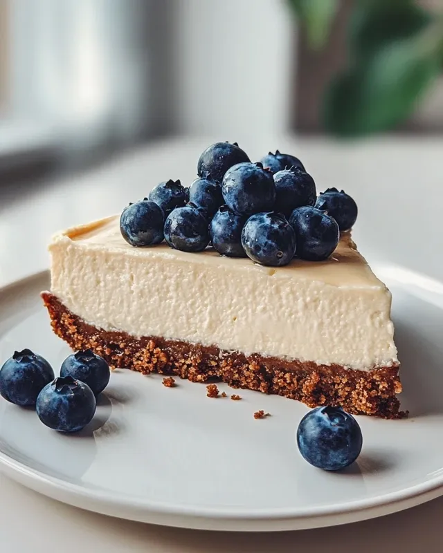 Cheesecake with blueberries and mascarpone