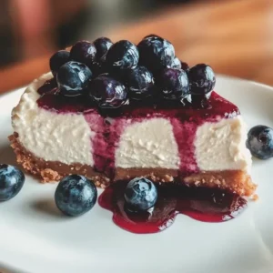 Cheesecake with blueberries and mascarpone