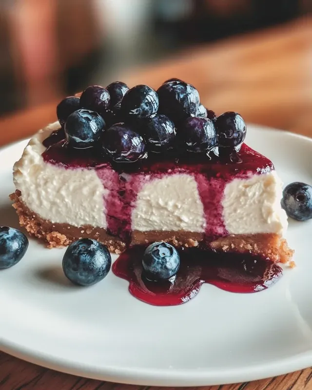 Cheesecake with blueberries and mascarpone