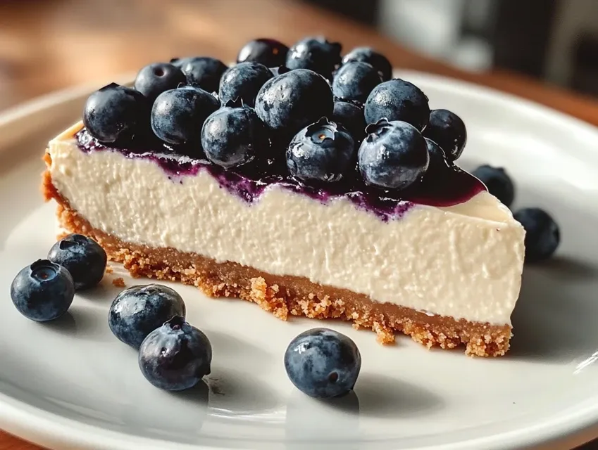 Cheesecake with blueberries and mascarpone