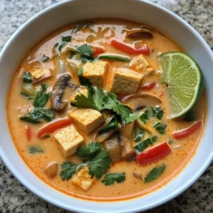 Tajska zupa kokosowa z tofu