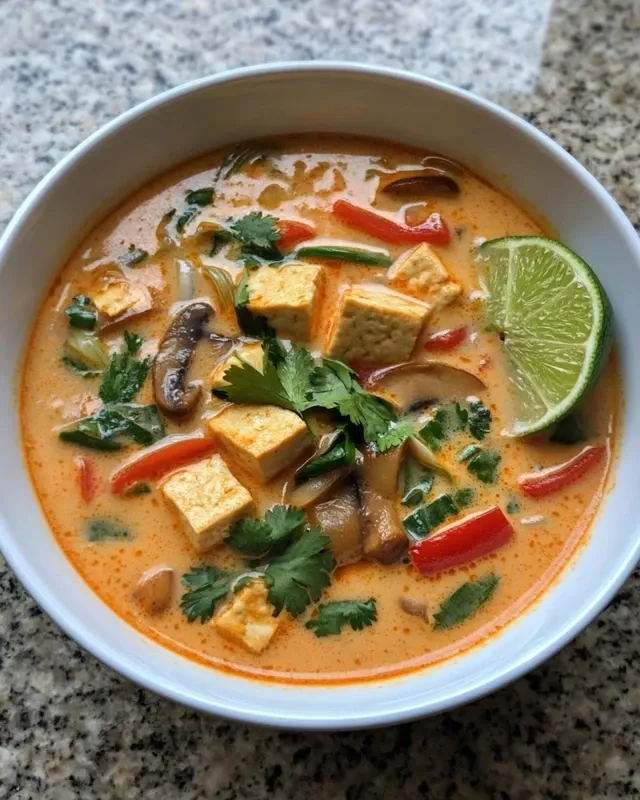 Tajska zupa kokosowa z tofu