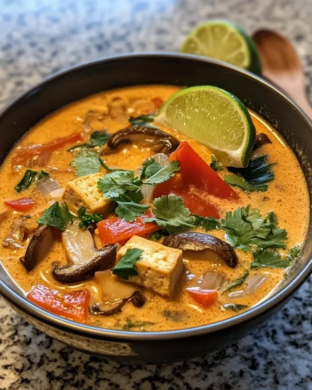 Tajska zupa kokosowa z tofu