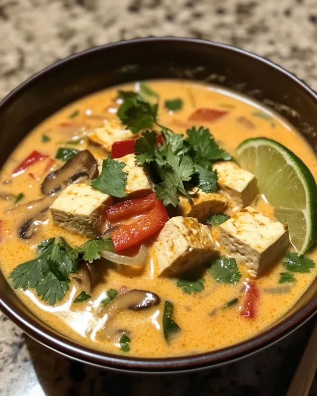 Tajska zupa kokosowa z tofu
