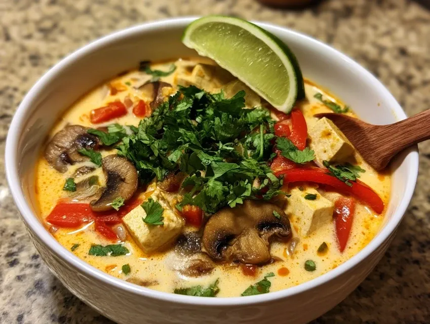 Tajska zupa kokosowa z tofu