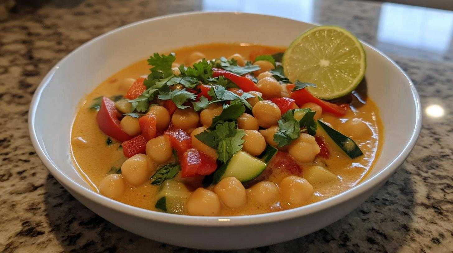 curry z mleka kokosowego z cieciorką i papryką - detail 4
