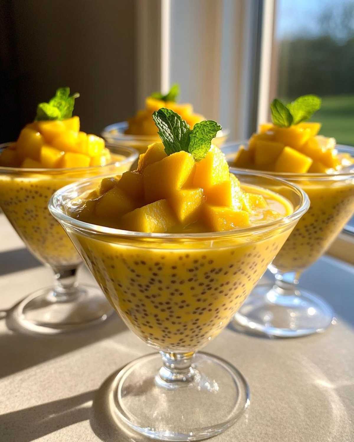pudding chia z mango tropicalnym