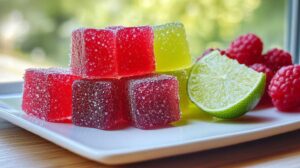żelki malinowe i limonkowe