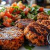 kotlety z batatów i czarnej fasoli z kminem rzymskim i kolendrą
