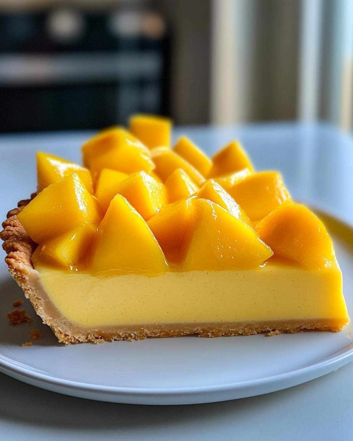 tarta kokosowa z mango na spodzie z biszkoptów - detail 1